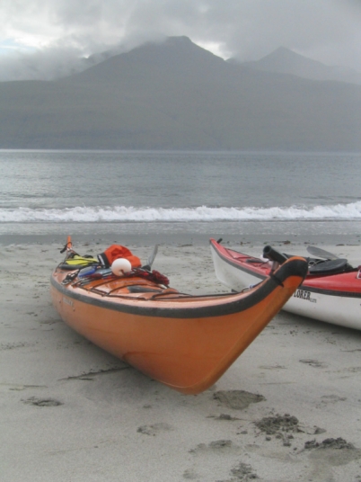 Kayak on sandy beach